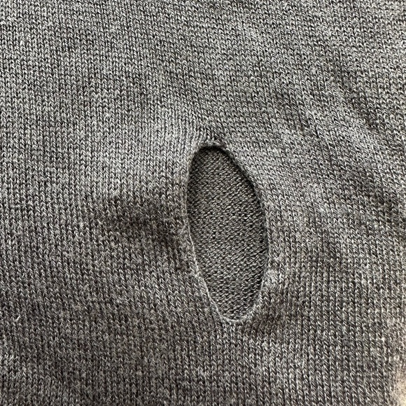 Planet Gray Sweater Holey Moley Pima Cotton Tencel Long Sleeve Intentional Holes - Picture 12 of 13